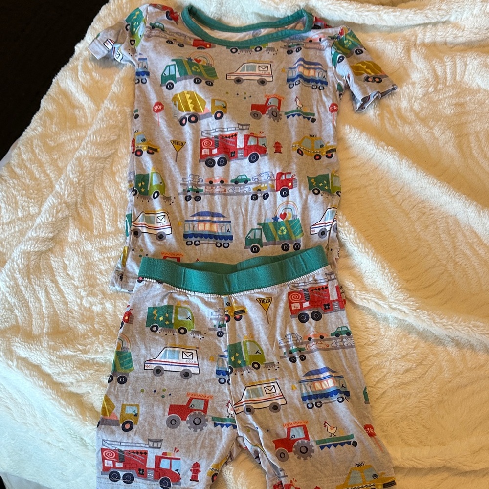 Little Sleepies Vehicle Short Pajama Set VERY GOOD